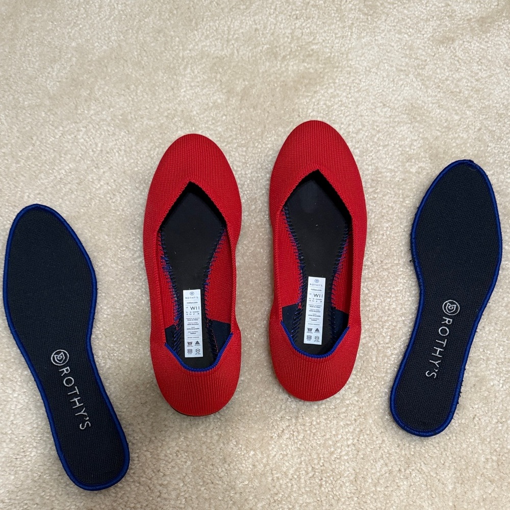 Rothy's Red Knit Slip-On Flats - Picture 4 of 8
